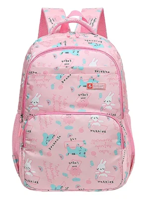 SYGA Kids Cute and Lightweight School Backpack Casual Design Suitable for Elementary School Girls Pink Height 18 .1 Inch