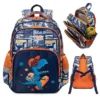 YAMAMA School Bags Dinosaur Backpack For Kids With Adjustable Straps Premium Design Bag For Kids Best For School Picnic Holidays Kids Bag (Height 14 Inch Multicolor)