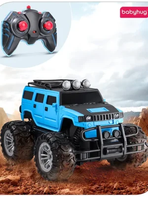 Babyhug Premium Off Roader Rechargeable Remote Control Truck With Normal & Turbo Speed & 4 Headlight Modes Sky Blue