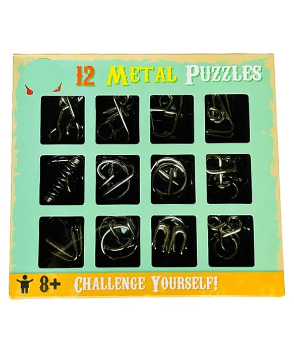 Sanjary 12pcs Brain Teasers Metal Wire Puzzle Toys Assorted Metal Puzzle Toys for kids color design may vary