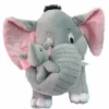 Mother Elephant with Single Baby Stuffed Soft Plush Animal Toy for Kids Birthday Gifts (Length 32 cm Color: Grey)