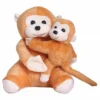 Mother Monkey with Baby Monkey Soft Stuffed Animal Plush Toy for Girls Boys Baby and Kids (Height 28 cm Color: Light Brown)