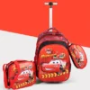 Novex NOVEX Disney Cars 17" Kids Backpack Trolley Bag with Lunch Box Bag & Stationary Pouch / School Bag