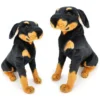 Rottweiler Dog Mother with Baby Laying Soft Stuffed Plush Animal Toy for Kids (Length 39 cm Color: Brown and Black)