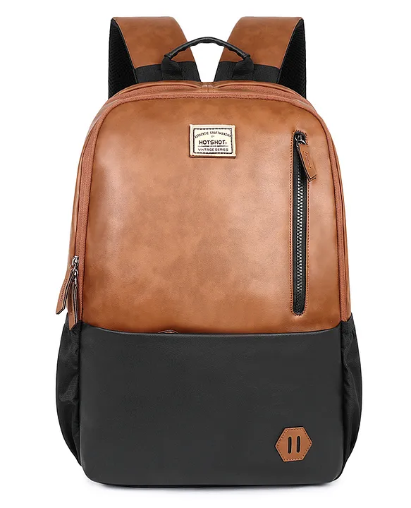 Hotshot Bags Vintage Faux Leatherlaptop Bagmen Office Backpackcollege Backpackschool Bag Laptop Backpack Height 18 Inch