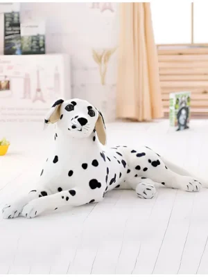 Realistic Stuffed Animals Sitting Dalmatian Dog Plush Toys for Children's Birthday Gifts for Kids26cm(White)