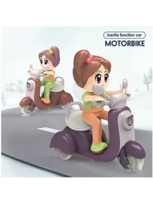 SANJARY Sanjary Friction Powered Cartoon Scooter with Cute Girl Doll Rider color design may vary