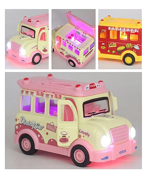 SANJARY Sanjary 1:32 Cartoon Fast Food Truck Simulation Model Vehicle Car Toy color design may vary