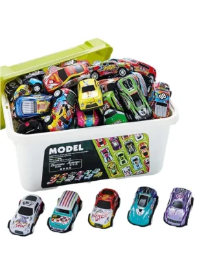 Kidology 50PCS DieCast Cars with Storage Box Pull Back Cars for Kids Perfect Toys for Boys & Girls Ideal for Holiday or Birthday Gifts for Children
