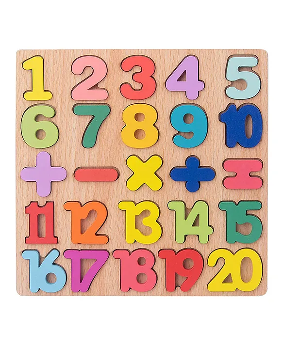 HIRNAYA Wooden Number Puzzles For Kids 0 To 9 And Mathematical Function Puzzle Board For Toddlers Learning Toys (Number Puzzle)
