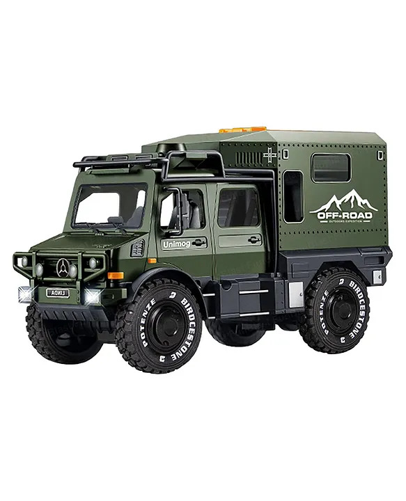 FunBlast Off Road Military Truck Toy with Light & Sound for Kids Green