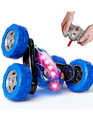 SANJARY Sanjary High Speed 4WD RC Stunt Racing Car Rechargeable 2.4GHz Remote Control 360° Spins and Flips Durable AllTerrain Toy for Kids color design may vary