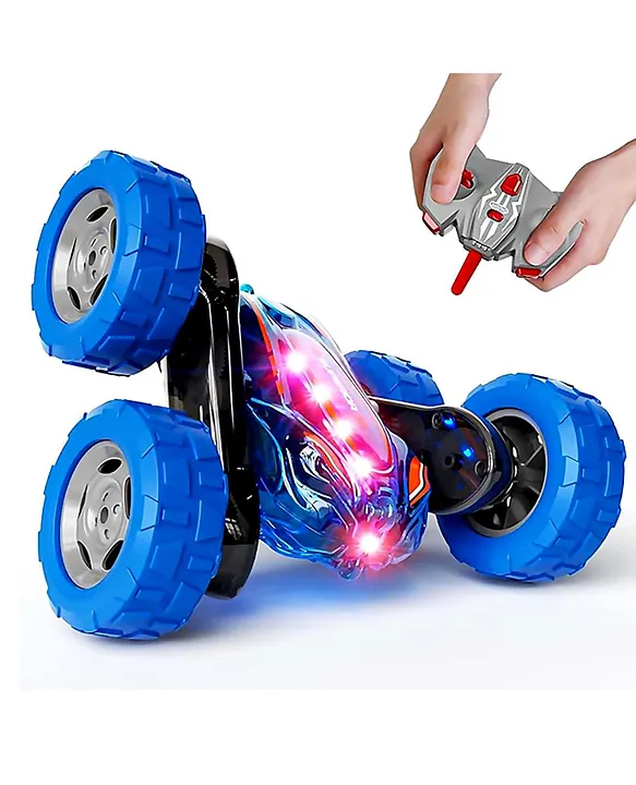SANJARY Sanjary High Speed 4WD RC Stunt Racing Car Rechargeable 2.4GHz Remote Control 360° Spins and Flips Durable AllTerrain Toy for Kids color design may vary