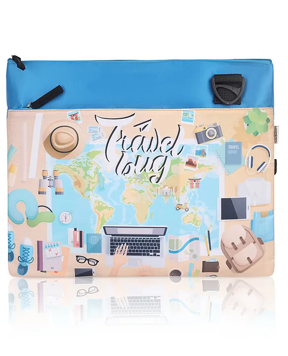 Echo Boomers Travel Print Themed Exam & Activity Sling Bag with 3 Compartments Cushioned & Detachable Strap Ideal for Outdoor Travel Height 15 Inches