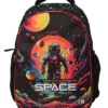 Kuber Industries SchoolCollege Bag Journey To Space Backpack for Boys and Girls 1 Compartment Travel Backpack Water Resistant Bookbag Bag for Daily Routine Laptop Bag Large Black Height 17 Inch