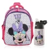 Kuber Industries ( Set of 2 ) Backpack & Water Bottle Combo Set Disney Minnie Star SchoolCollege Bag with ( 350 ml ) Insulated Water Bottle Perfect Combo For Adults & Kids Pink Height 17 Inches