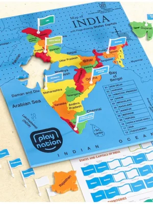 India Map Puzzles With State Capitals Multicolour