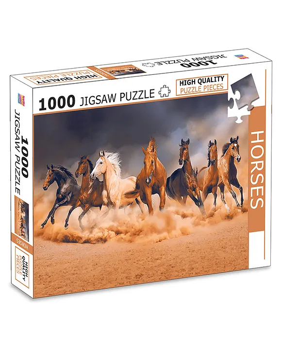 Hello Friends Horses 1000Piece Jigsaw Puzzles for Kids and Childrens Realistic illustration Challenging Brain Booster Gifts Fun and Creative Fun Game Ages 9+ (1000 Pcs)