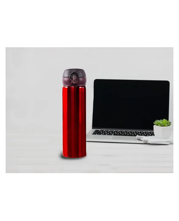 Insulated Hot & Cold Stainless Steel Water Bottle Flask with Lock Lid Red 500 ml