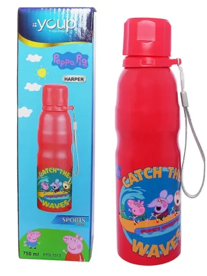 Stainless steel pink color Peppa Pig kids water bottle HARPER 750 ml