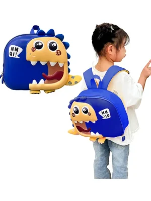 Bembika School Bag The Perfect Children Backpack and School Bags For Kids Compact Stylish Backpack For Kids ExceptionalQuality Kids Kindergarten Backpack and Travel Backpack (Little DinosaurBlue) Height 10 Inches
