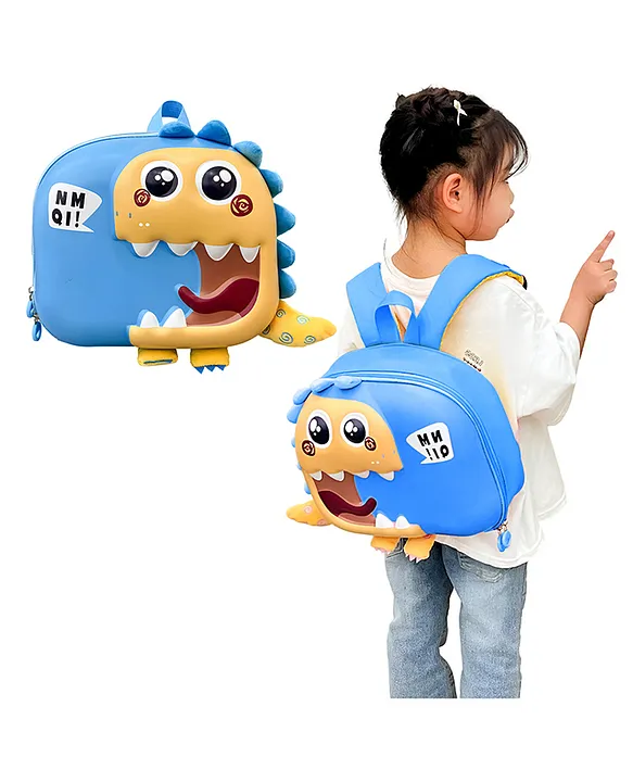 Bembika School Bag The Perfect Children Backpack and School Bags For Kids Compact Stylish Backpack For Kids ExceptionalQuality Kids Kindergarten Backpack and Travel Backpack (Small DinosaurLight Blue) Height 10 Inches