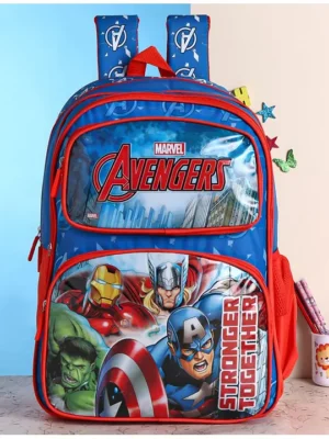 Avengers School backpack with Front Pocket Blue 18 inches