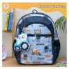 Rosada Blue Truck Light Weight Durable School Bag with Comfortable Cushion Padding Waterproof Trendy and Spacious Kids Backpack Unisex Stylish Bag for Kids Boys and Girls Small (11 Inches)