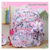 Rosada Lilac Garden Light Weight Durable School Bag with Comfortable Cushion Padding Waterproof Trendy and Spacious Kids Backpack Unisex Stylish Bag for Kids Boys and Girls Small (11 Inches)