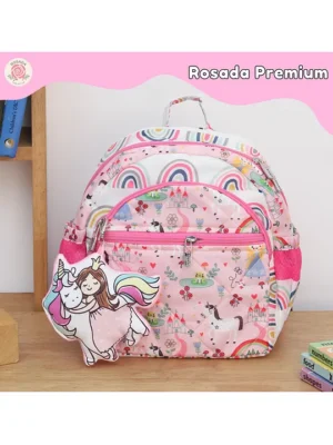 Rosada Princess Light Weight Durable School Bag with Comfortable Cushion Padding Waterproof Trendy and Spacious Kids Backpack Unisex Stylish Bag for Kids Boys and Girls Small (Height 11 Inches)