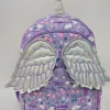 SCHOOLISH Schoolish 3d Unicorn Wings Theme School Bag for Boys and Girls Zippered /padded and Adjustable Shoulder Strap Lightweight Children's Travel Bag Pack of 1 Purple 14 Inch