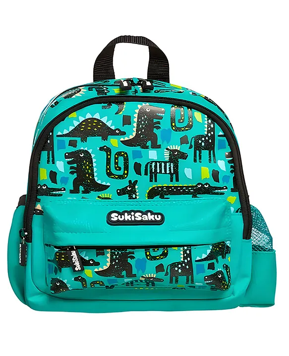 SCHOOLISH Schoolish Dinosaur Backpack Cute Lightweight Small Backpack for Little Kids Boys Kindergarten Preschool Bookbag Toddler Bag Pack of 1 Green 9 Inch
