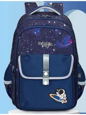 SANJARY Premium Quality Large Capacity Space printed Bag For School Student color design may vary height 16 Inches