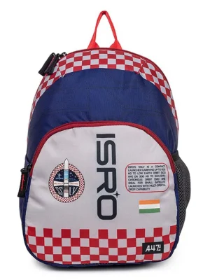 QIPS ISRO Printed School Bag Royal Blue Height 12 Inches