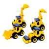 NEGOCIO JCB Pouch Construction Vehicle Set with 4 DIY Take Apart Toys 1 Screwdriver Tool for Boys and Toddlers PACK OF 1 COLOR MAY VARY