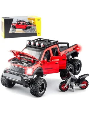 NEGOCIO Pickup Toy Trucks For Boys F150 Alloy Toy Trucks With Sound & Light Pull Back Pickup Toys PACK OF 1 COLOR MAY VARY
