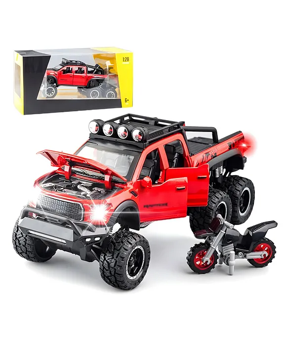 NEGOCIO Pickup Toy Trucks For Boys F150 Alloy Toy Trucks With Sound & Light Pull Back Pickup Toys PACK OF 1 COLOR MAY VARY