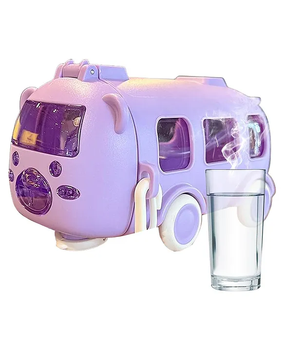 Bus Sipper Bottle for Boy's and Girls Reusable Water Bottle PACK OF 1 ( COLOR AND DESIGN MAY VARY ) 500 ml