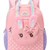 SCHOOLISH Cute 3D Rabbit Design Backpack for Kids with Detachable Front Pocket That Converts to Side Bag with Strap Perfect Accessory for School & Travel for Kids PACK OF 1 COLOR MAY VARY Height 10 Inches
