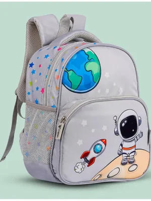 VISMIINTREND Preschool School Bag for Baby Kids Small Cute Bags for Girls/Boys Grey Height 13 Inch