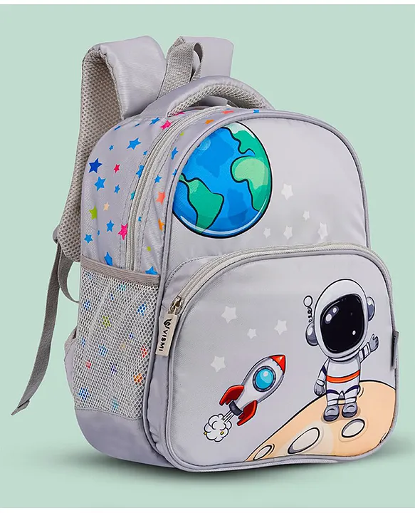 VISMIINTREND Preschool School Bag for Baby Kids Small Cute Bags for Girls/Boys Grey Height 13 Inch