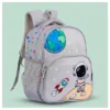 VISMIINTREND Preschool School Bag for Baby Kids Small Cute Bags for Girls/Boys Grey Height 13 Inch