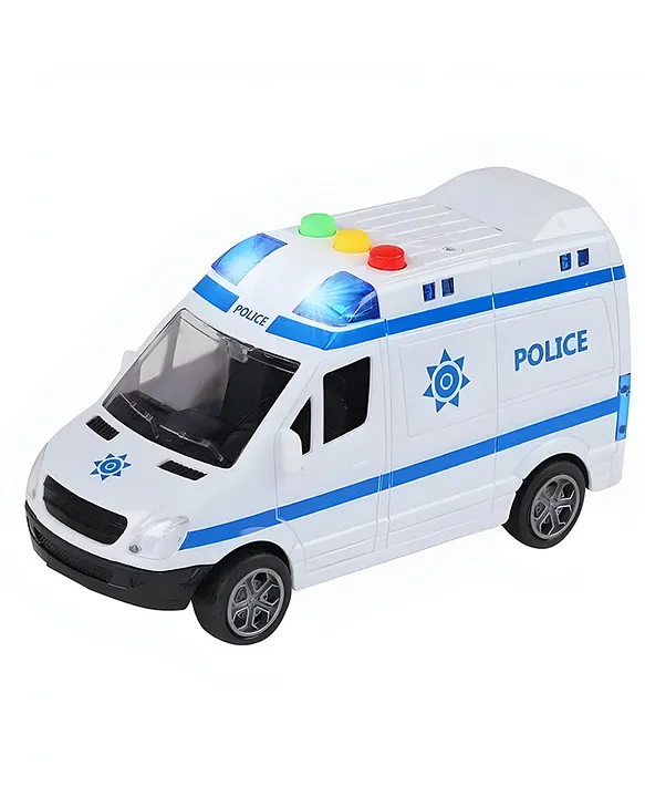 NEGOCIO Friction Powered Police Truck Toy with Light and Sound Pack of 1 Color May Vary