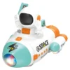 NEGOCIO Space Rocket Car Robot with Colorful Lights Music All Direction Movement Space Rocket Car Astronaut Model with Lights Music and Sound for Kids Pack of 1 Color May Vary