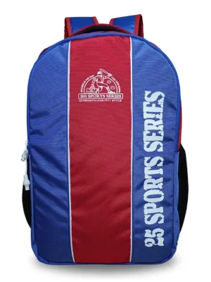 BAD HABIT Bad Habit Velocity 25 Sports Backpack: Stylish Blue & Red Design with Durable Side Pockets and Padded Mesh Back Height 17.7 Inches