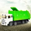 VGRASSP 8 Wheel City Sanitation Garbage Truck Toy For Kids With Openable Top And Back Door Friction Powered Dumpster Vehicle Color May Vary