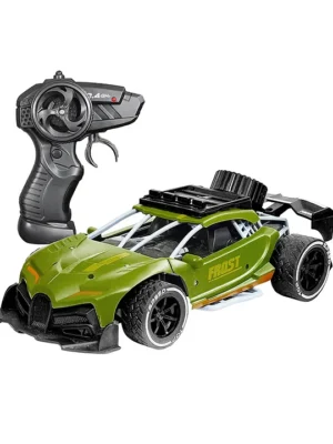 VGRASSP 1:16 Scale Sports Vehicle RC Toy Car with Long Range 2.4 Ghz Joystick Remote Control High Speed Durable Sports Vehicle with Rechargeable Battery Ideal for Kids & Beginners (Dark Green)