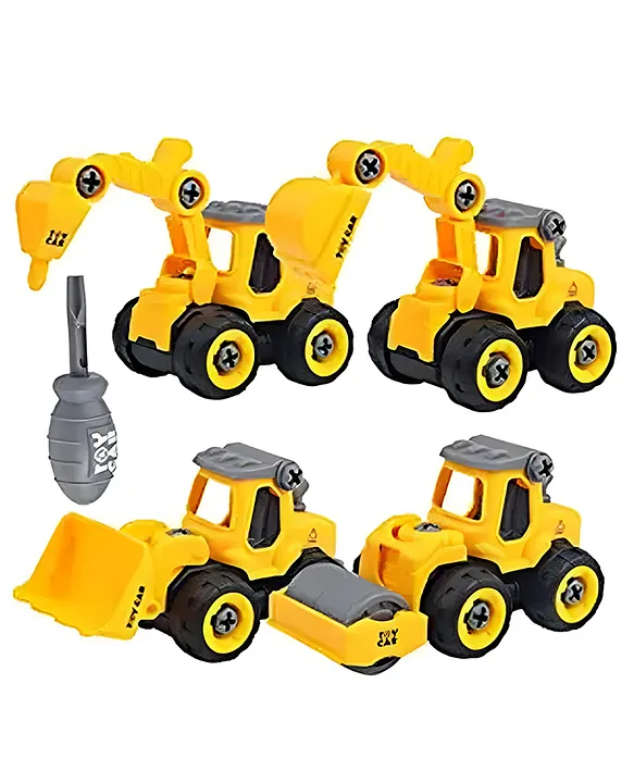 NEGOCIO Plastic Exclusive Collection of Construction Vehicles for Kids Pretend Play Toy Trucks Play Set Building Vehicles Set Pack of 4 PACK OF 1 COLOR MAY VARY