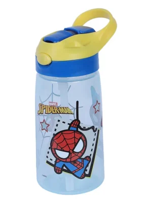Sorbo Sipper Bottle With Spider man Print Light Blue 550 mlPlastic Water Bottle