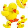 Plush Mother Duck with 4 WindUp Ducklings Yellow 25 cm Mom duck stores 4 baby toys Windup ducklings waddle on their own Encourages nurturing play BIS Certified